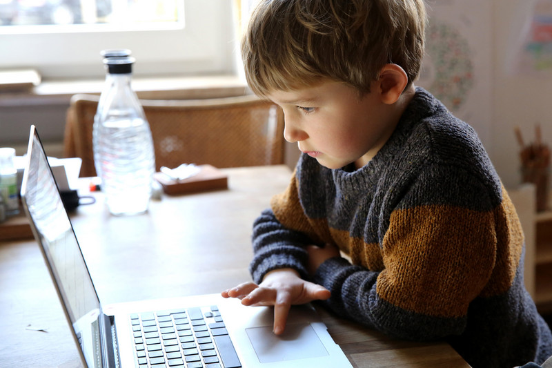 Boy in front of the PC