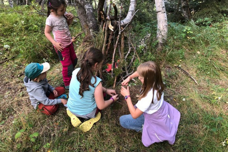 Children playing in nature