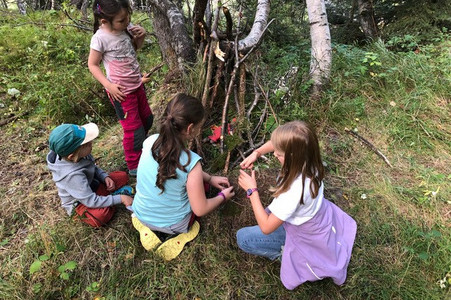 Children playing in nature