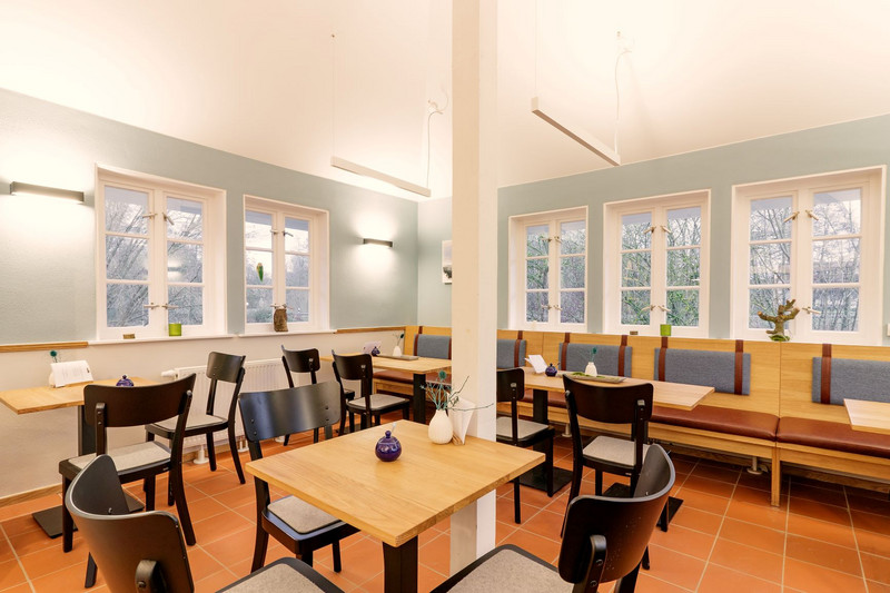 Dining area in the courtyard café