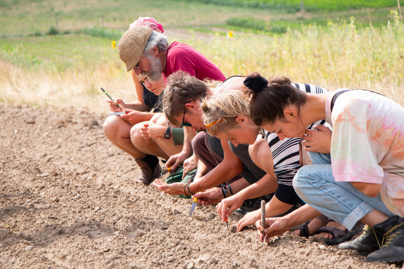 Apprentices and trainers on the field